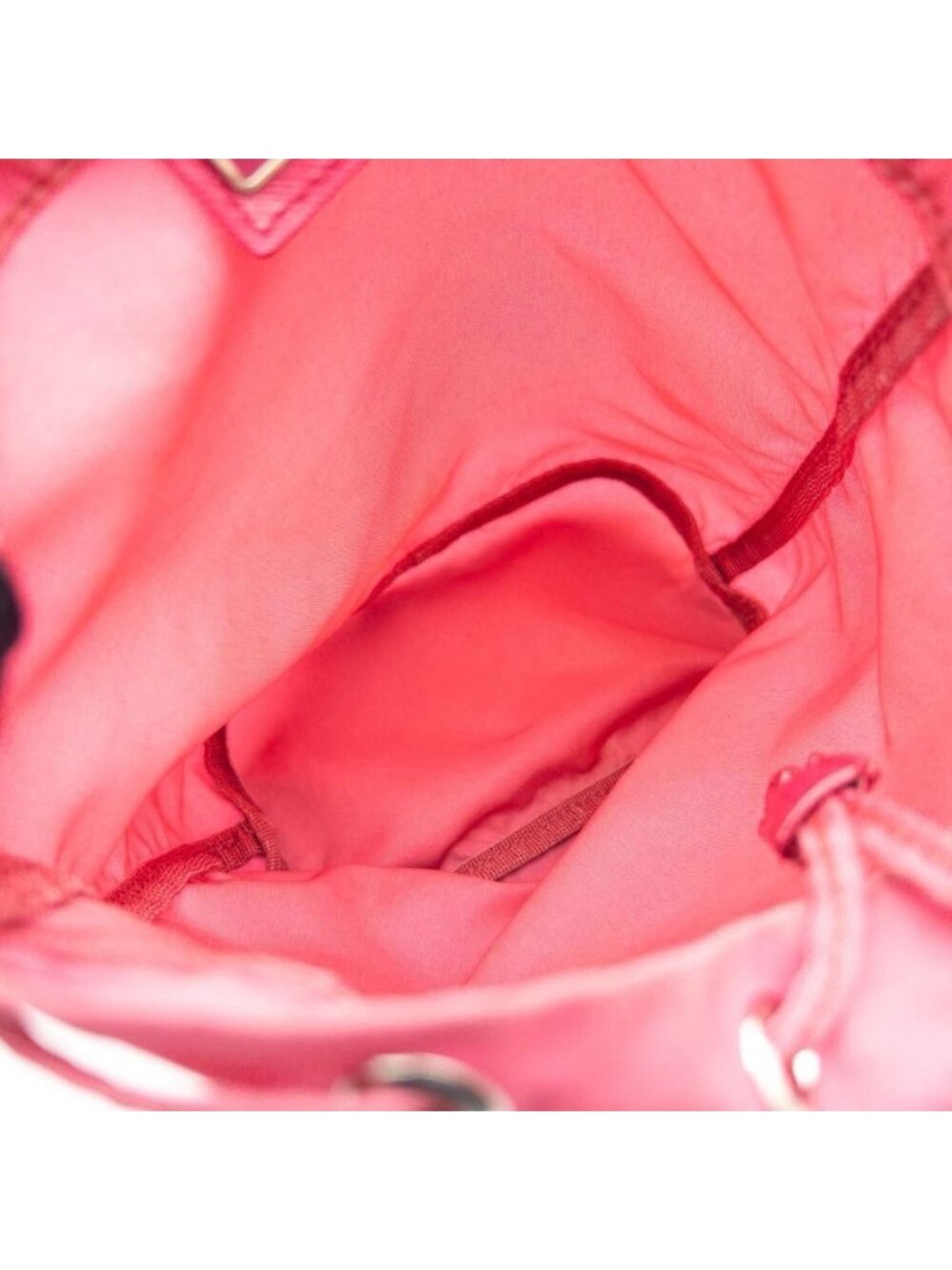 Prada Tessuto Nylon Drawstring Pouch Triangle Logo Pink - Picture 5 of 10